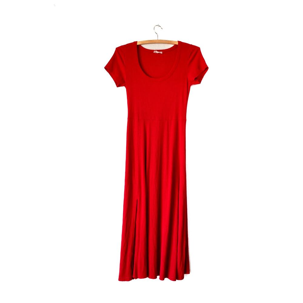 See You Monday Red Scoop Neck Maxi Dress M